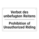 Verbot des unbefugten Reitens - Prohibition of Unauthorized Riding/.../