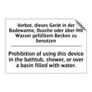 Verbot, dieses Gerät in der Badewanne, /.../ - Prohibition of using this device /.../
