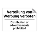 Verteilung von Werbung verboten/.../ - Distribution of advertisements /.../