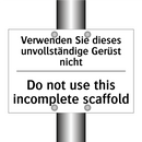Verwenden Sie dieses unvollständige /.../ - Do not use this incomplete scaffold/.../
