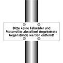 Bitte keine Fahrräder und Motorroller abstellen! Angekettete Gegenstände werden entfernt!