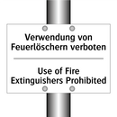 Verwendung von Feuerlöschern verboten/.../ - Use of Fire Extinguishers Prohibited/.../