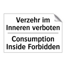 Verzehr im Inneren verboten - Consumption Inside Forbidden