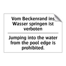 Vom Beckenrand ins Wasser springen /.../ - Jumping into the water from the /.../