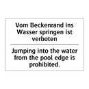 Vom Beckenrand ins Wasser springen /.../ - Jumping into the water from the /.../