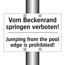 Vom Beckenrand springen verboten!/.../ - Jumping from the pool edge is /.../