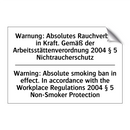 Warnung: Absolutes Rauchverbot /.../ - Warning: Absolute smoking ban /.../