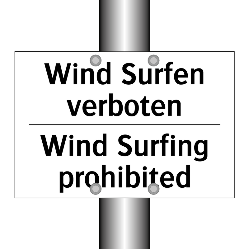 Wind Surfen verboten - Wind Surfing prohibited