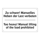 Zu schwer! Manuelles Heben der /.../ - Too heavy! Manual lifting of the /.../