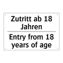 Zutritt ab 18 Jahren - Entry from 18 years of age