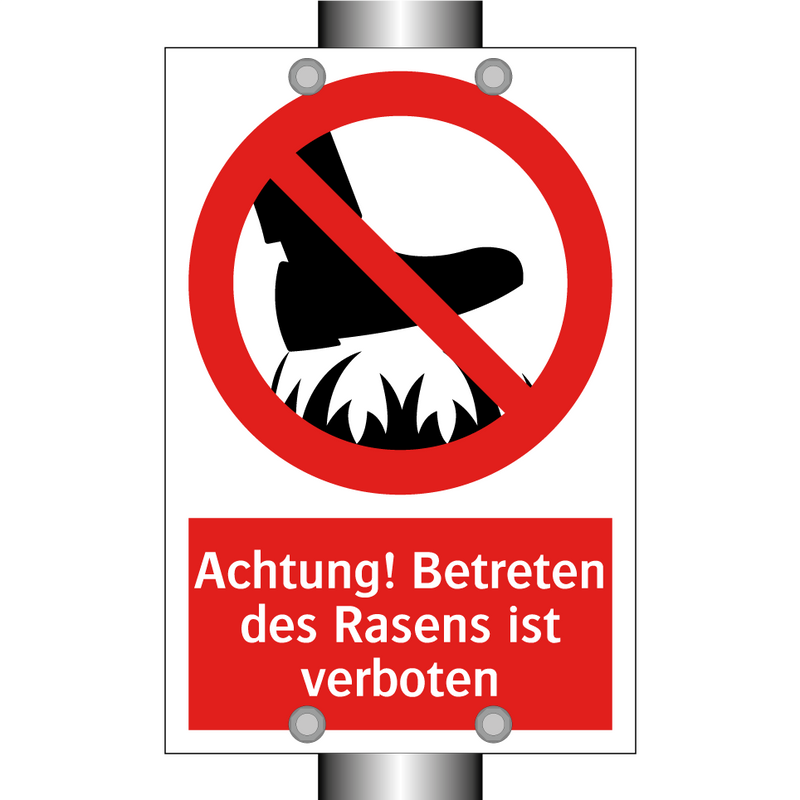 Achtung! Betreten des Rasens ist verboten
