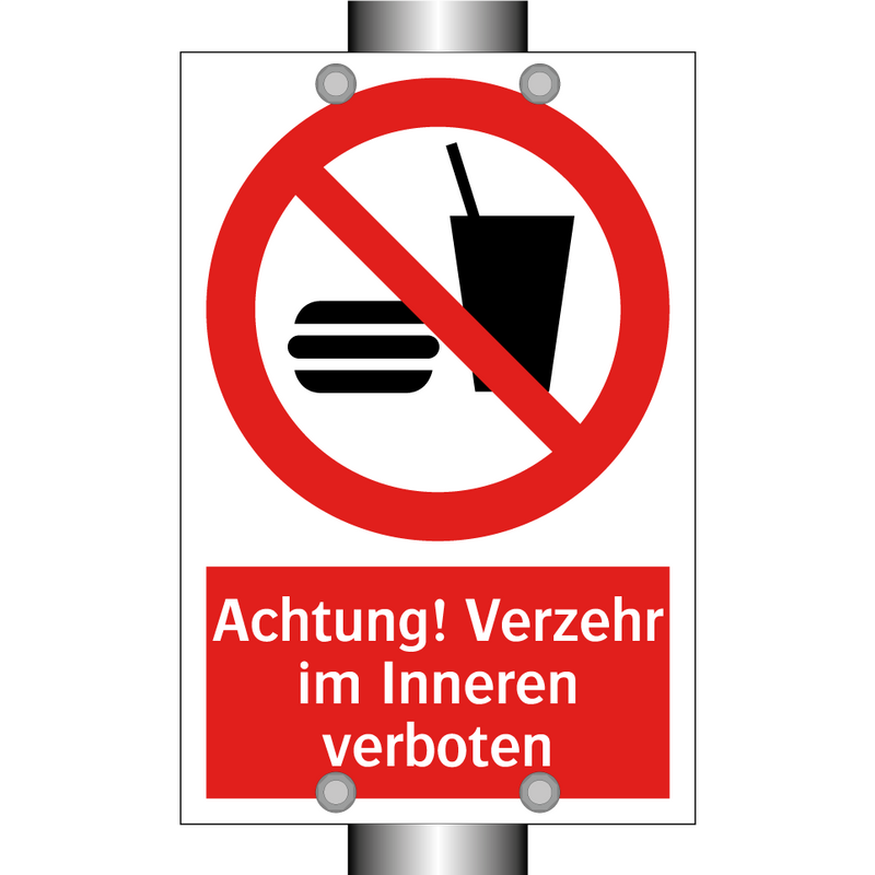 Achtung! Verzehr im Inneren verboten
