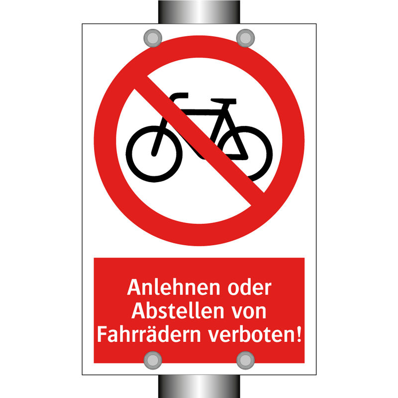 Anlehnen oder Abstellen von Fahrrädern verboten!