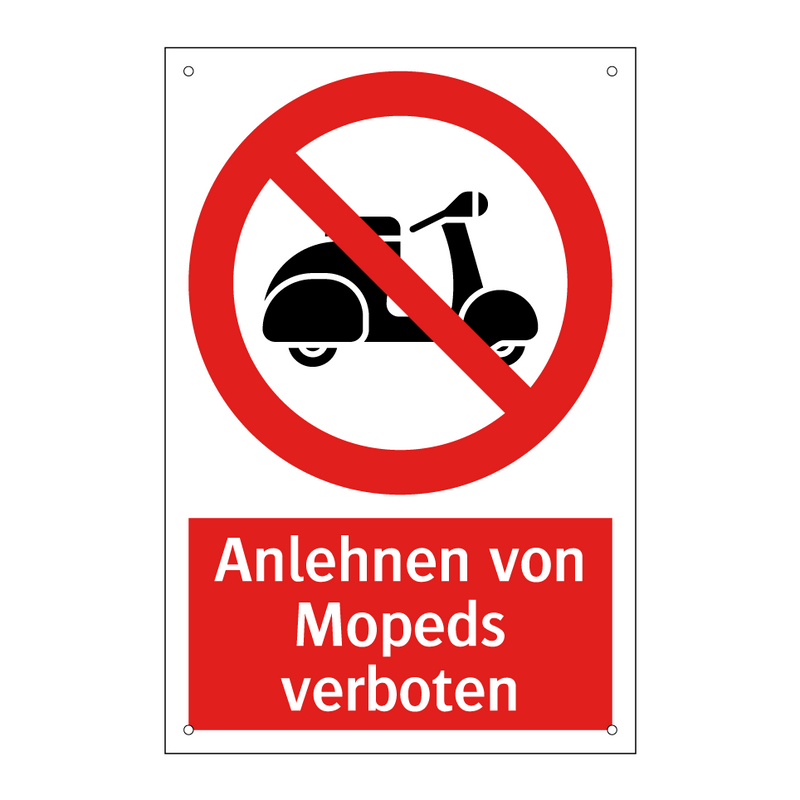 Anlehnen von Mopeds verboten