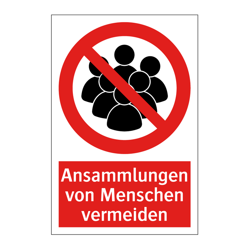 Ansammlungen von Menschen vermeiden