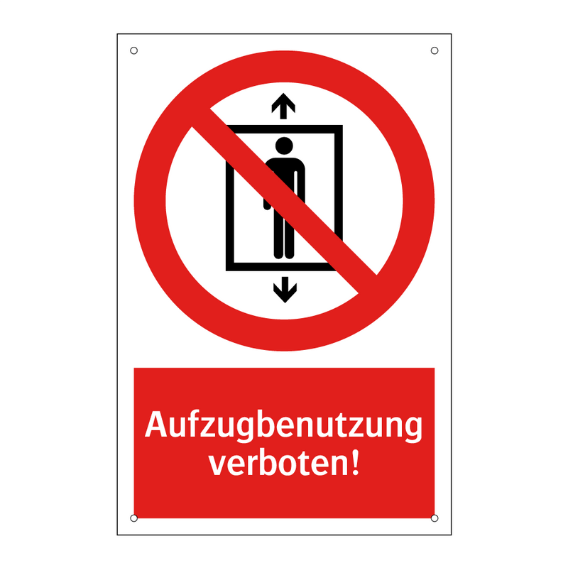 Aufzugbenutzung verboten!