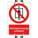 Aufzugbenutzung verboten!