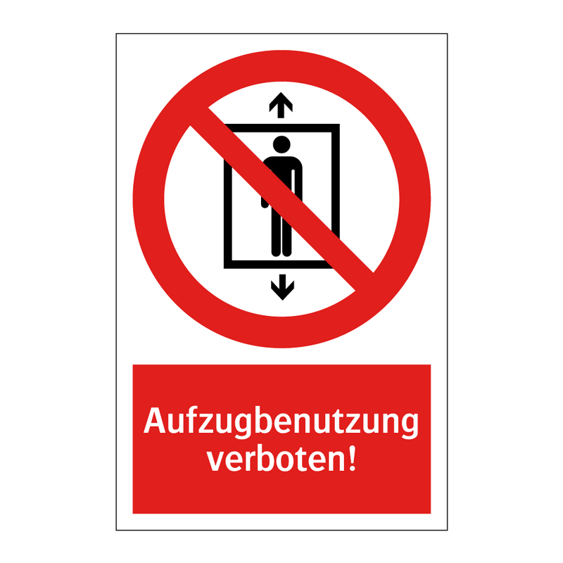 Aufzugbenutzung verboten!