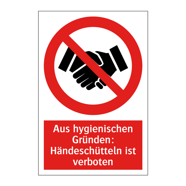 Aus hygienischen Gründen: Händeschütteln ist verboten