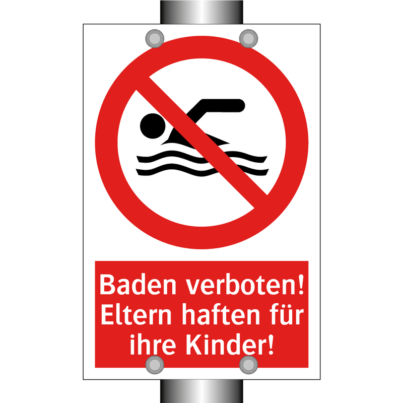 Baden verboten! Eltern haften für ihre Kinder!