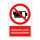 Batterien nicht wiederaufladen