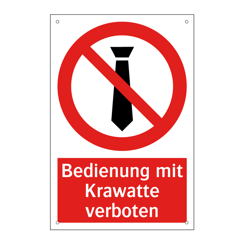 Bedienung mit Krawatte verboten