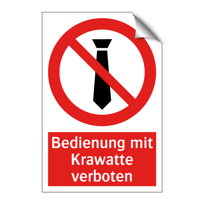 Bedienung mit Krawatte verboten