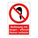 Bedienung mit langen / offenen Haaren verboten