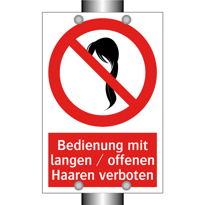 Bedienung mit langen / offenen Haaren verboten
