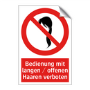 Bedienung mit langen / offenen Haaren verboten