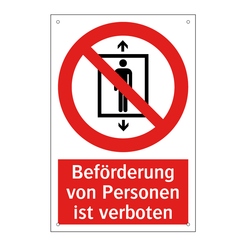 Beförderung von Personen ist verboten