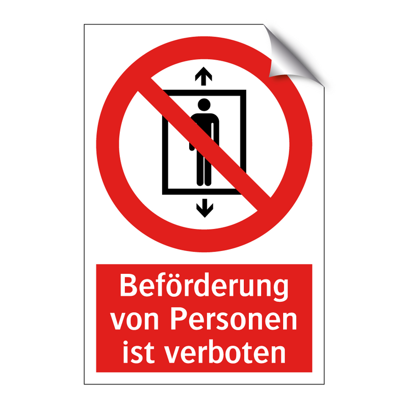 Beförderung von Personen ist verboten