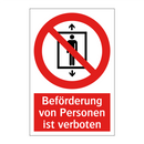Beförderung von Personen ist verboten