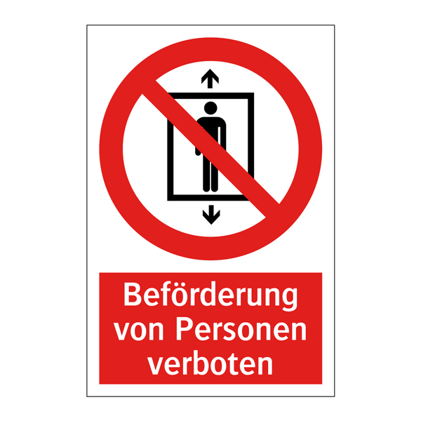 Beförderung von Personen verboten