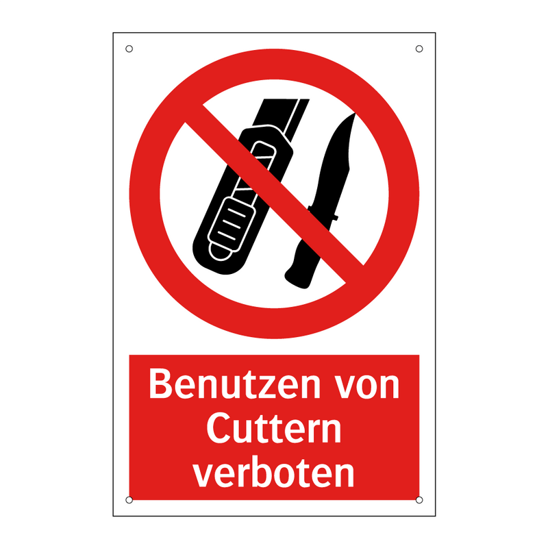 Benutzen von Cuttern verboten