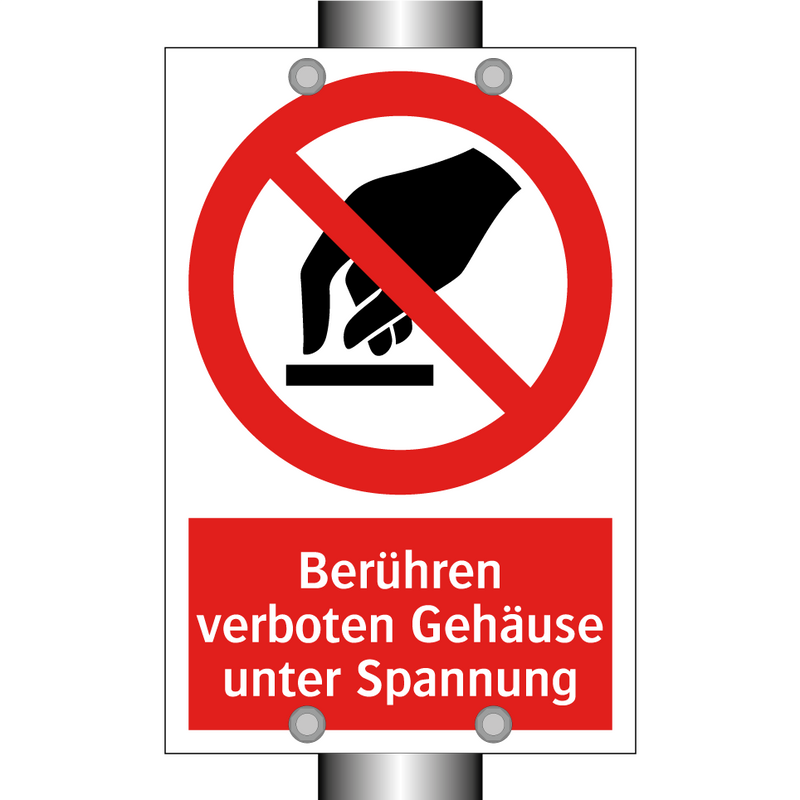 Berühren verboten Gehäuse unter Spannung