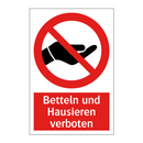 Betteln und Hausieren verboten
