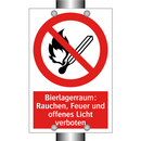 Bierlagerraum: Rauchen, Feuer und offenes Licht verboten