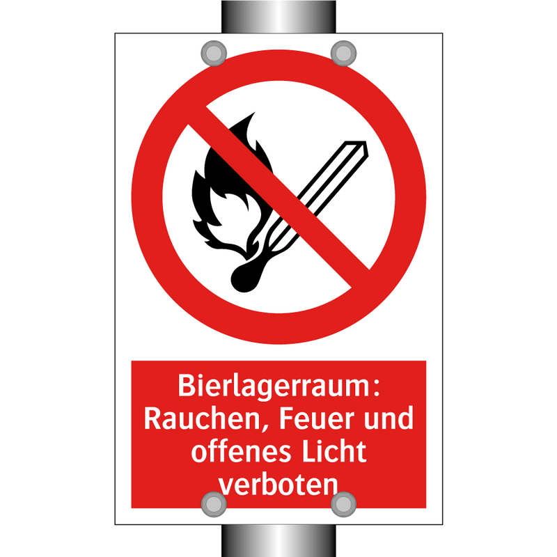 Bierlagerraum: Rauchen, Feuer und offenes Licht verboten