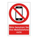 Bitte benutzen Sie Ihre Mobiltelefone nicht