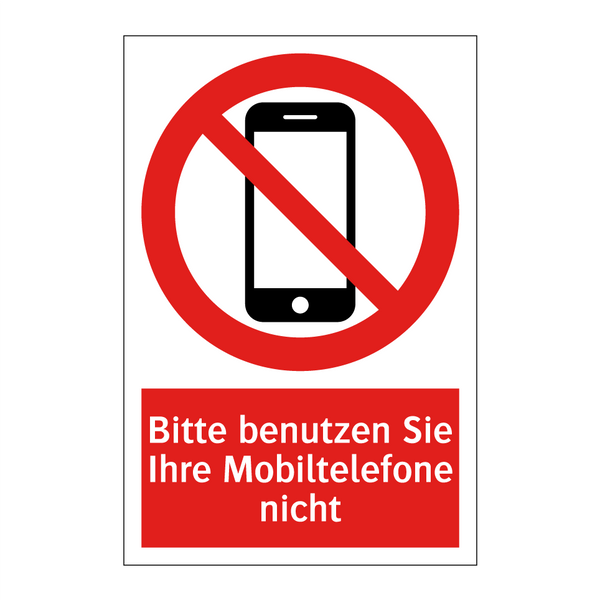 Bitte benutzen Sie Ihre Mobiltelefone nicht