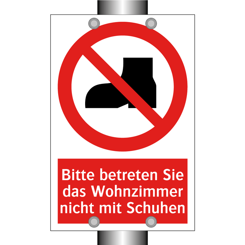 Bitte betreten Sie das Wohnzimmer nicht mit Schuhen