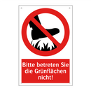 Bitte betreten Sie die Grünflächen nicht!