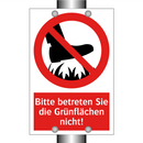 Bitte betreten Sie die Grünflächen nicht!
