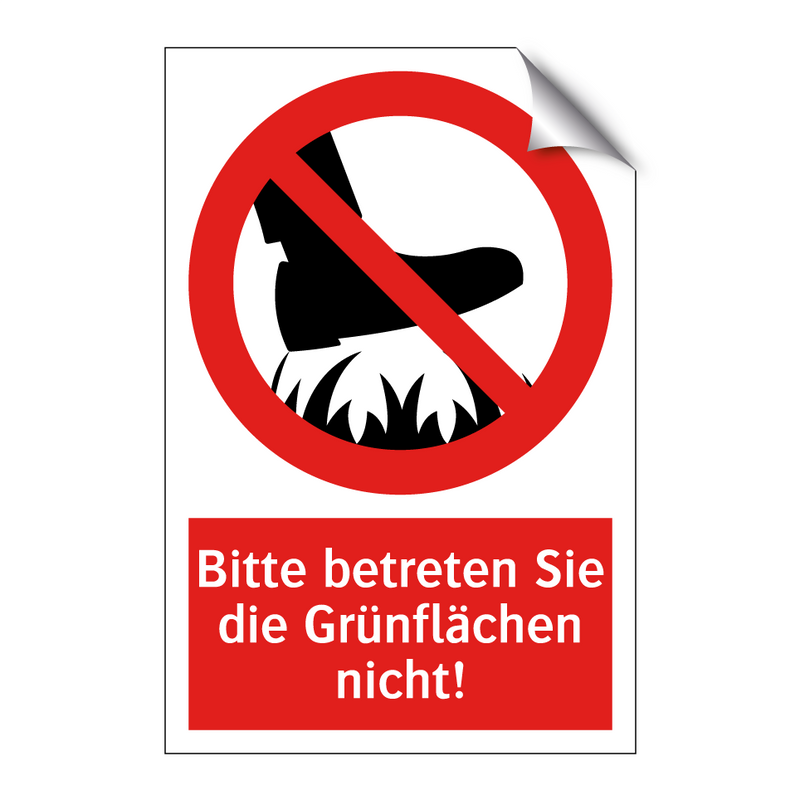 Bitte betreten Sie die Grünflächen nicht!