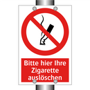 Bitte hier Ihre Zigarette auslöschen