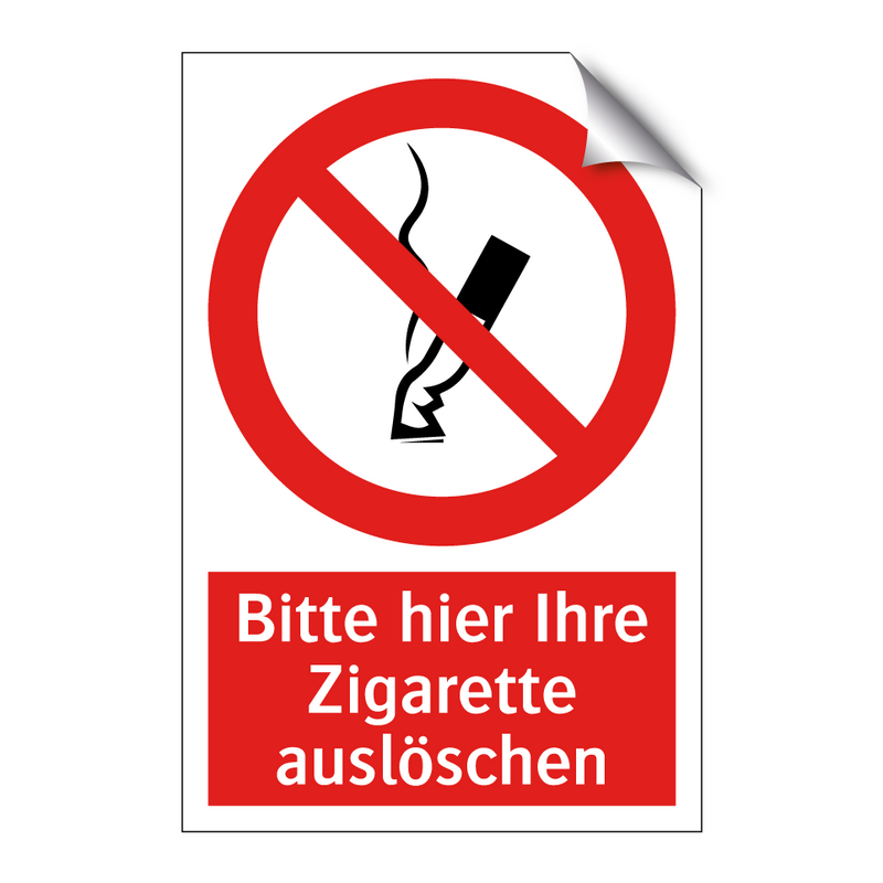 Bitte hier Ihre Zigarette auslöschen