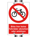 Bitte hier keine Fahrräder abstellen oder anlehnen