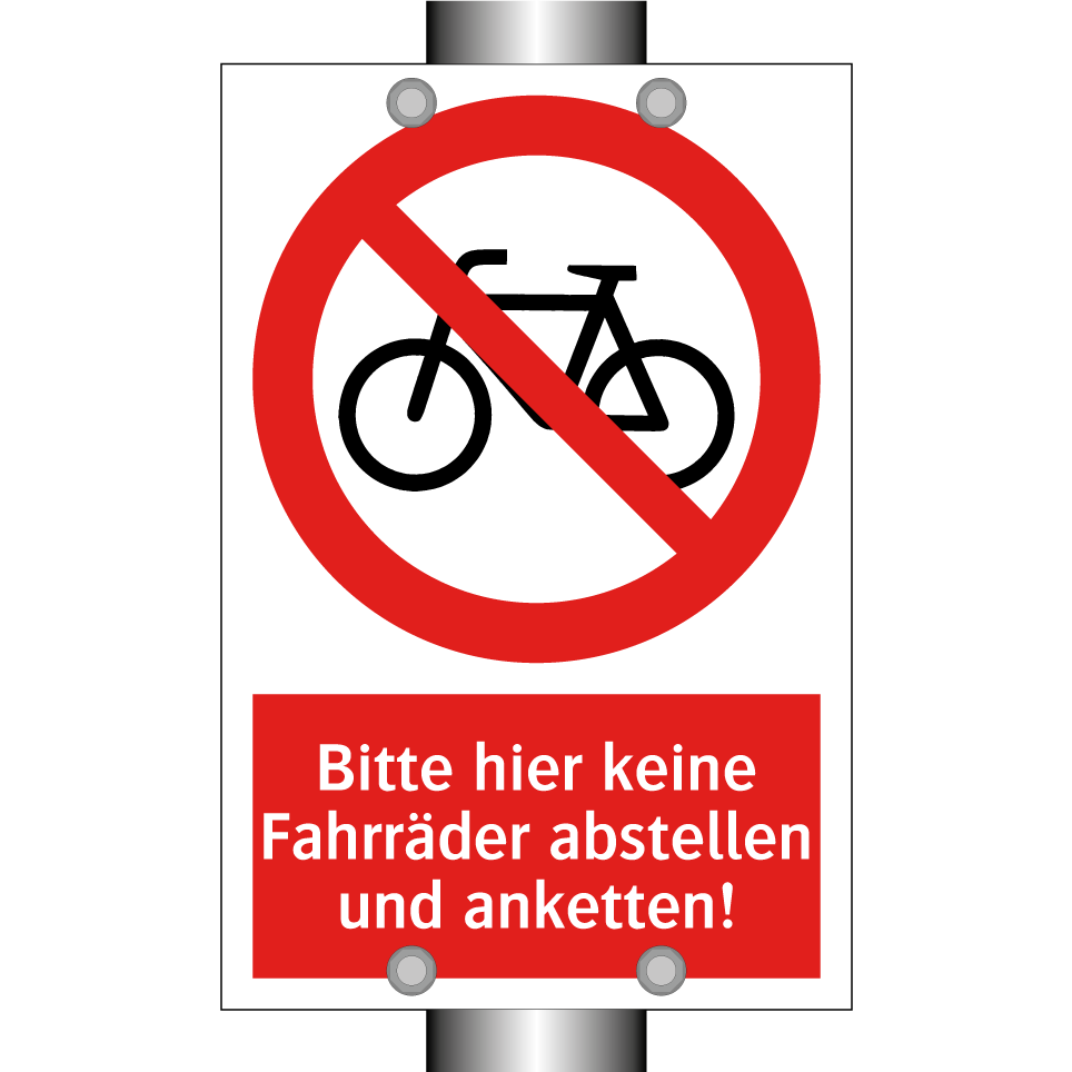 fahrrad.de keine bestellbestätigung Kauf Bitte hier keine Fahrräder abstellen und anketten! schild | SignOnline