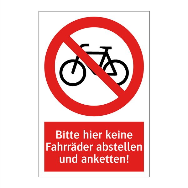 Bitte hier keine Fahrräder abstellen und anketten!